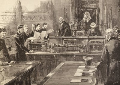 The Opening of Parliament: Members Taking the Oath by English School